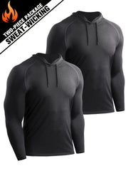 Men's Comfy Sports Hooded Compression Tee Quick Drying