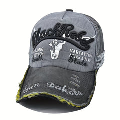 Vintage Ripped Baseball Cap Letter Embroidery Distressed Dad Hat