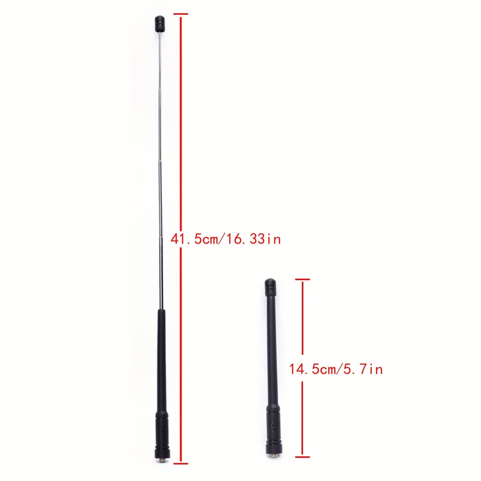 2pcs 16 Inch Retractable Walkie Talkie Antennas VHF UHF Compatible With BF UV 5R
