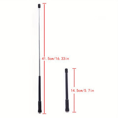 2pcs 16 Inch Retractable Walkie Talkie Antennas VHF UHF Compatible With BF UV 5R
