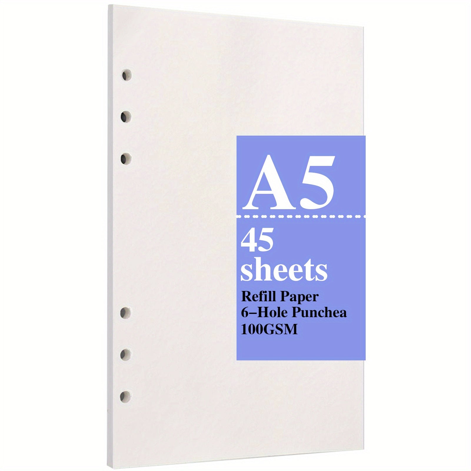 A5 Filler Paper 90 Pages Blank Loose Leaf Paper 6 Hole Punched