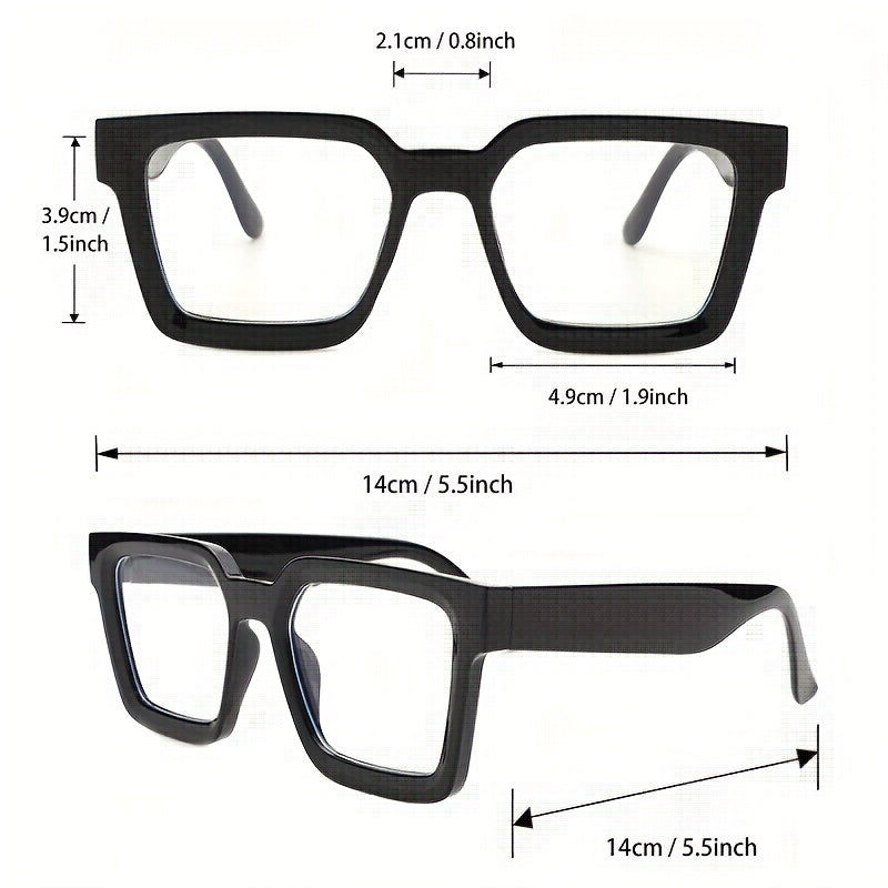 Clear Lens Glasses Square Decorative Props Glasses