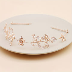 Bridal Flower Headband Rhinestone Hair Accessories Wedding Headdress