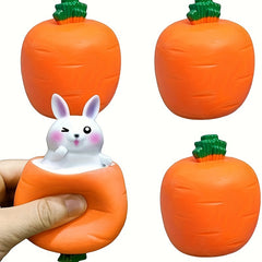 Animal Squeeze Toy Carrot Rabbit Stress Sensory Toy for Autism ADHD Anxiety