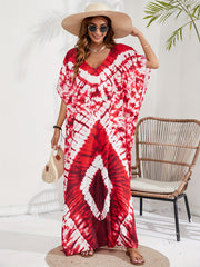 Boho Cover Up Women's Tie Dye & Geo Print Kaftan Beach Cover Up Dress