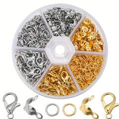 460pcs Jewelry Making Kit Lobster Clasp Jump Rings Crimps Beads Box Supplies
