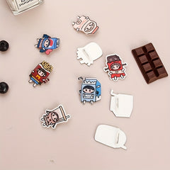 13pcs Cartoon Acrylic Pin Badges for Clothes Backpacks Hats