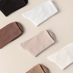 6 Pairs Solid Socks Women's Stockings Comfy & Breathable