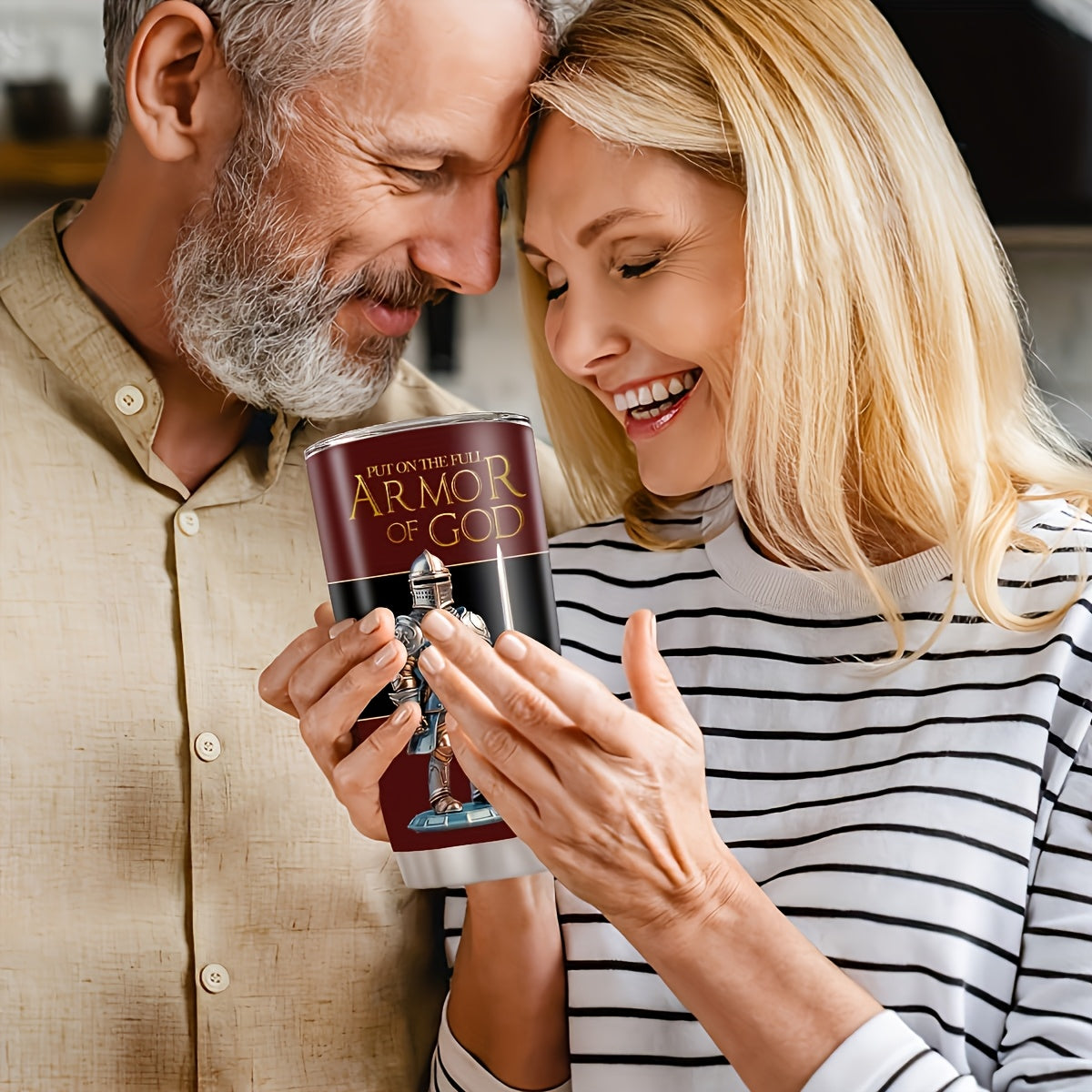 Christian God's Armor 20oz Stainless Steel Mug - Religious Inspiration Gift