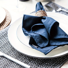 6pcs Polyester Navy Napkin Cloth for Dining Table Decor