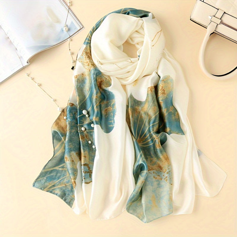 Men's Satin Peacock Shawl Scarf