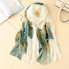Men's Satin Peacock Shawl Scarf