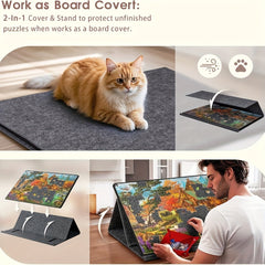 Portable Jigsaw Puzzle 1000pcs Tilting Board 2 in 1 Stand Cover Lightweight
