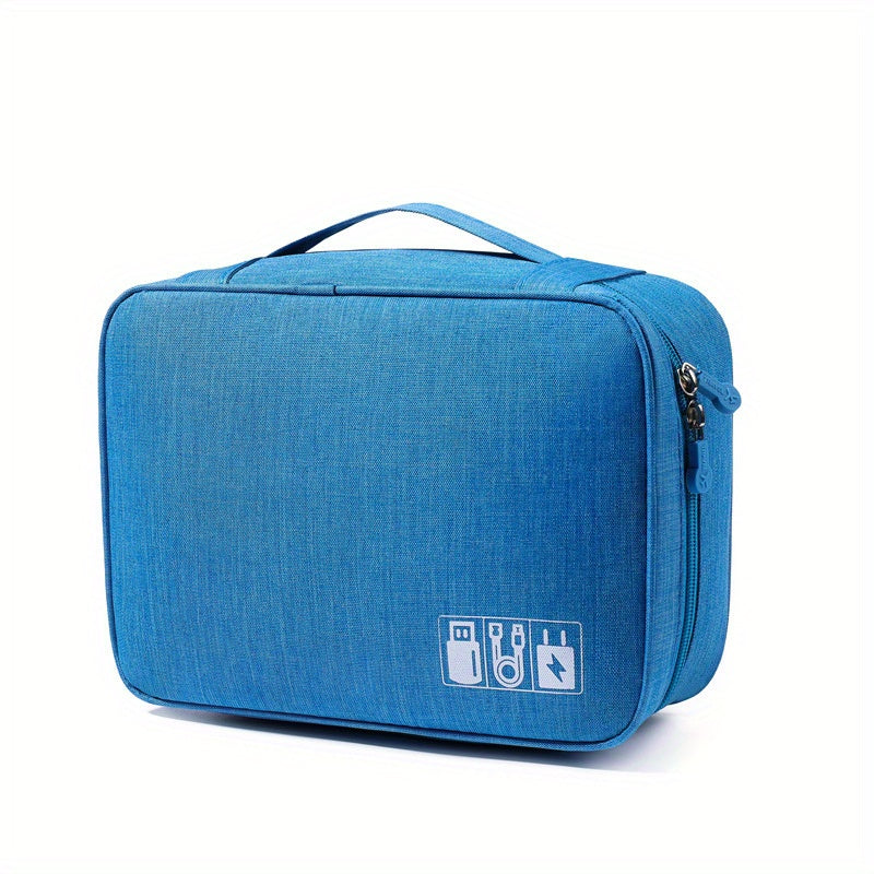 Portable Data Cable Storage Bag Zipper Organizer Handbag