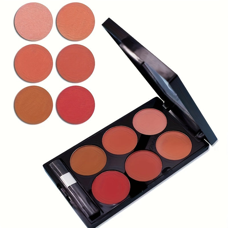 6 Shade Natural Three-Dimensional Blush Palette