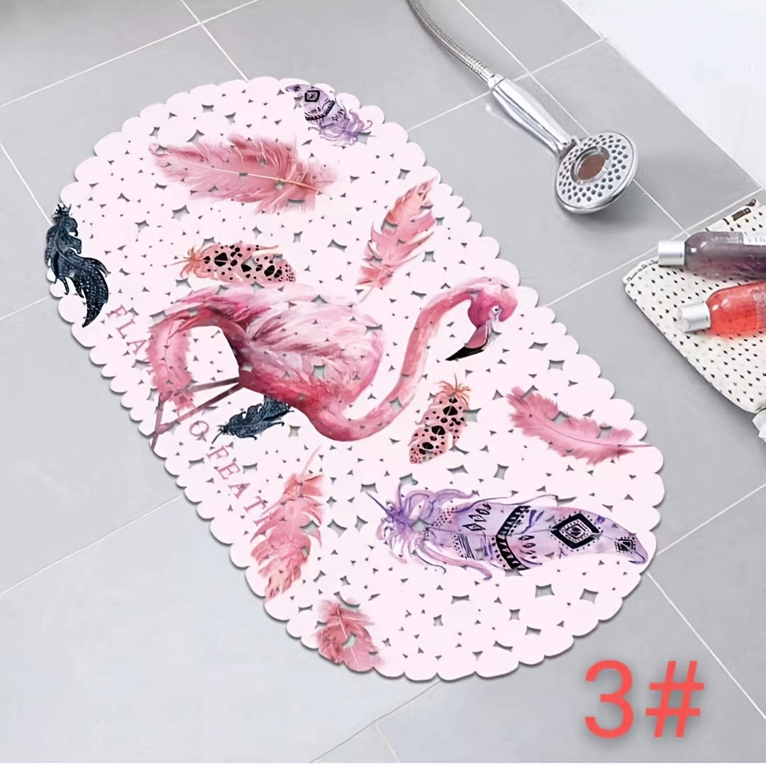 Non Slip Shower Stall Mat With Drain Holes & Suction Cups
