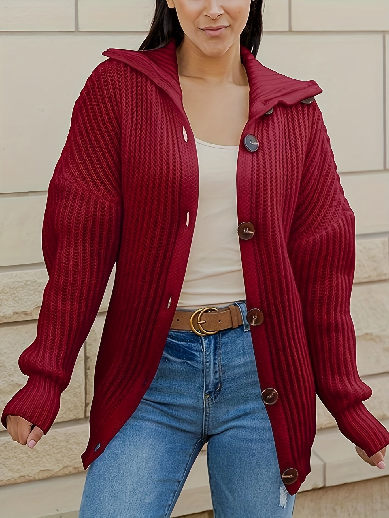 Button Up Long Sleeve Cardigan