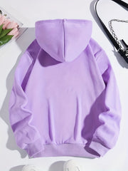 Kangaroo Pocket Preppy Hoodie Casual Long Sleeve Drawstring Hoodies