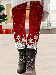 Christmas Leggings Women's Plus Christmas Tree Print Leggings