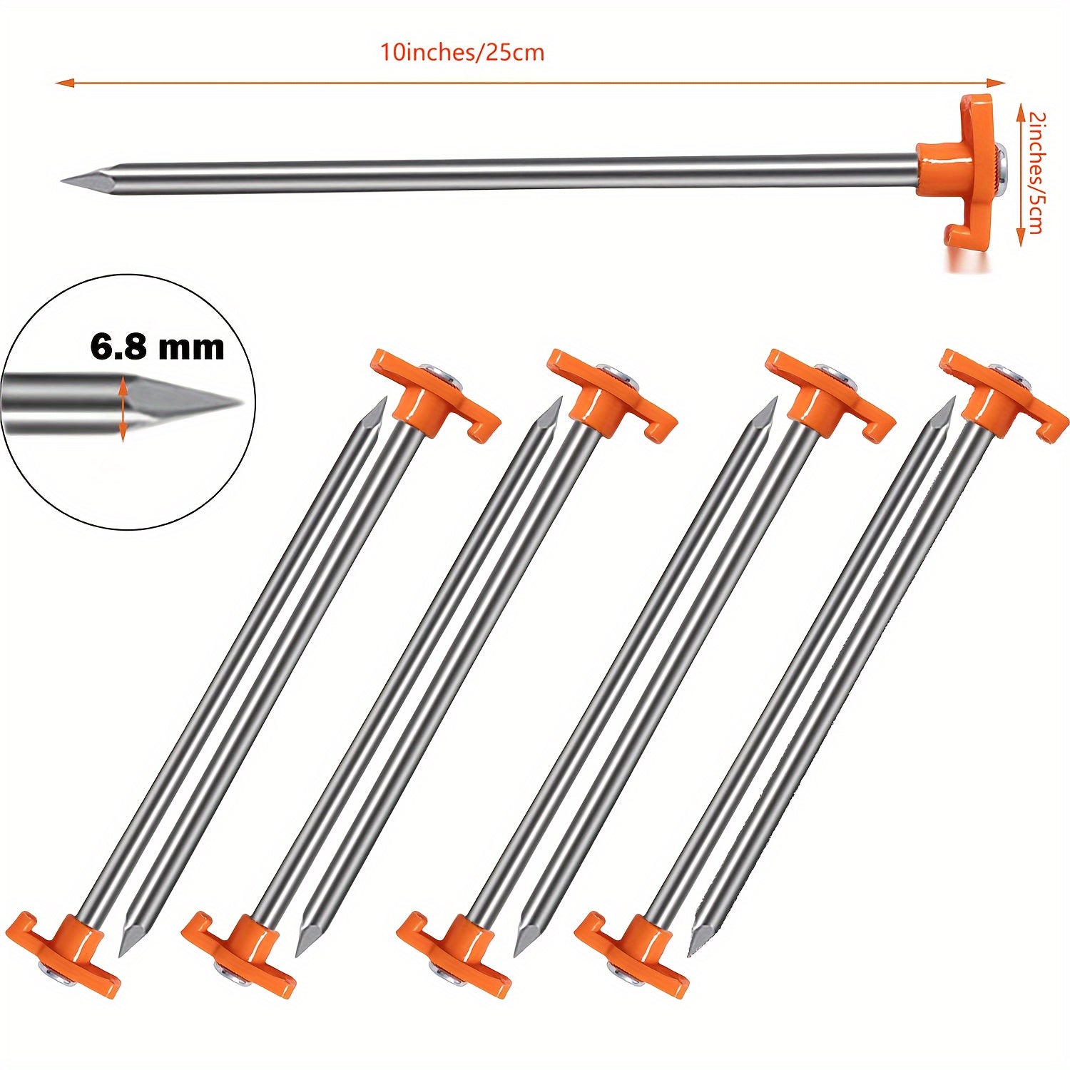 20pcs Heavy Duty Tent Stakes Metal Tent Pegs Ground Stakes For Outdoor Camping