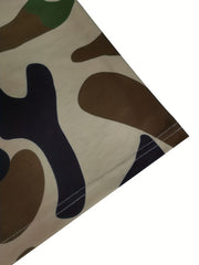 Camo Print Sleeveless Jumpsuit Wide Leg Pockets