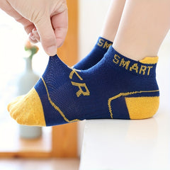 5 Pairs Boys Kids Breathable Ankle Socks Thin Crews for Summer Spring Autumn