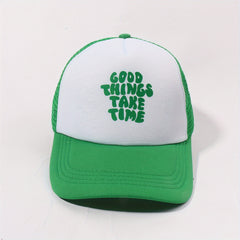 Printed Mesh Trucker Hat Block Baseball Cap Unisex Dad Hat