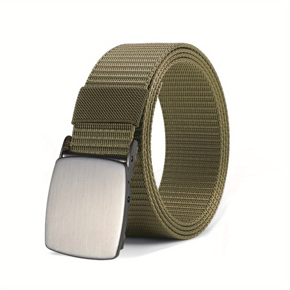 Army Green Canvas Belt Breathable and Wear-Resistant Smooth Buckle