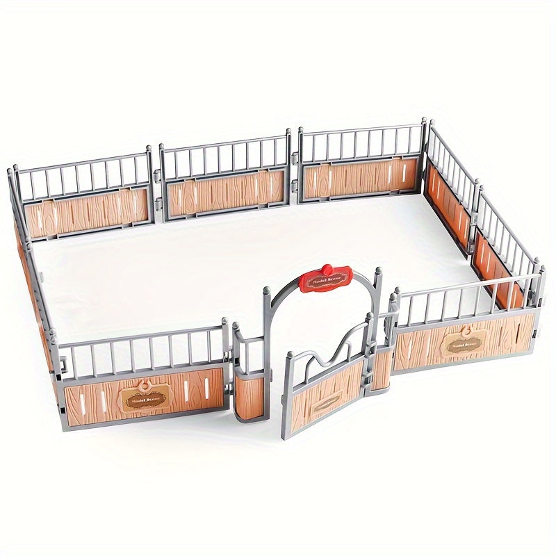 Farm Scene Model Set with Rustic Fence & Animals