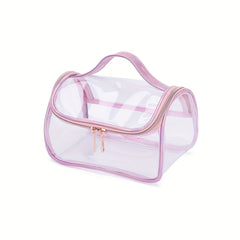 Clear PVC Toiletry Bag with Handle Zipper Waterproof Travel Pouch
