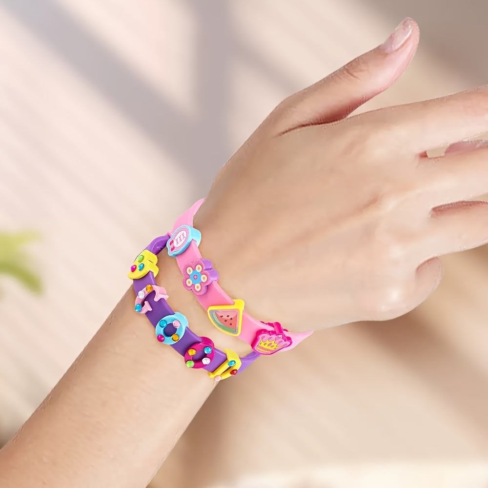 Colorful Beaded Necklace Heart & Star Charms Multicolor Pen