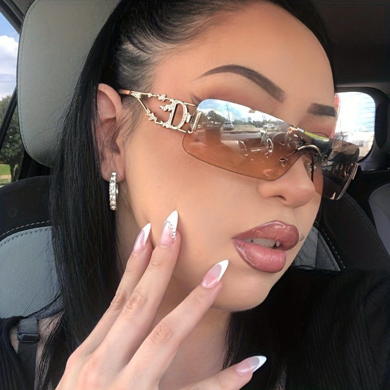 Y2K Wrap Around Sunglasses Gradient UV400 Sun Shades