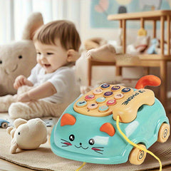 Cat Car Phone Toy with Music & Lights for Toddlers