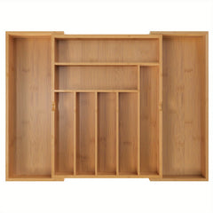 Bamboo Expandable Silverware Organizer Kitchen Drawer Organizer