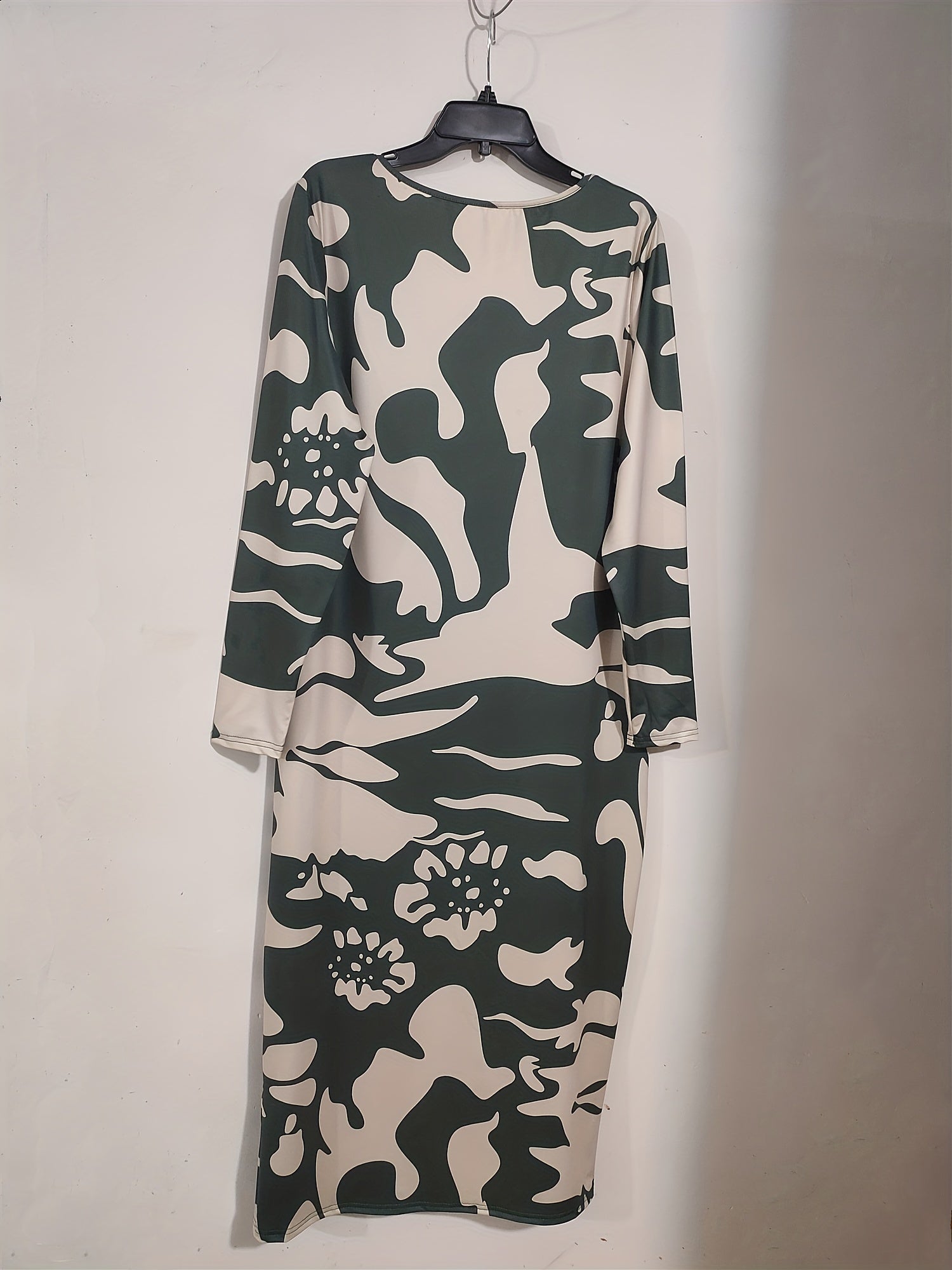 Retro Dress Round Neck Bodycon Midi Dress