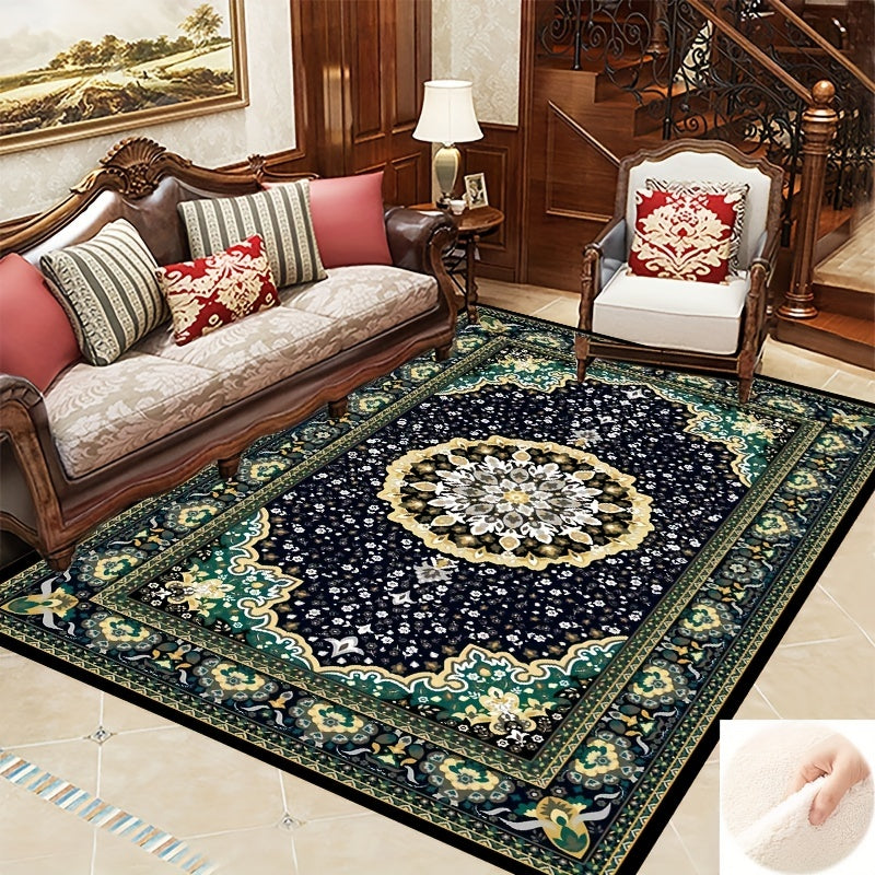 Green Texture Retro Carpet Court Style Classical American Rustic Carpet