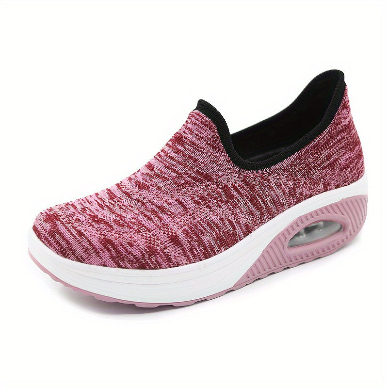 Women's Mesh Slip-On Walking Shoes Air-Cushioned Breathable Sneakers