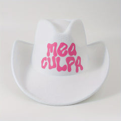 Y2K Cowboy Hat Solid Western Jazz Fedora Cap Rolled Brim Sun Hats