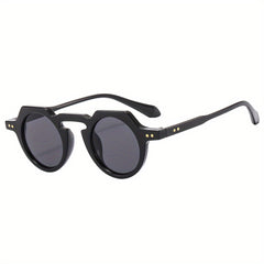 Men's Round Frame Sunglasses Retro All match Decorative PC Sunglasses