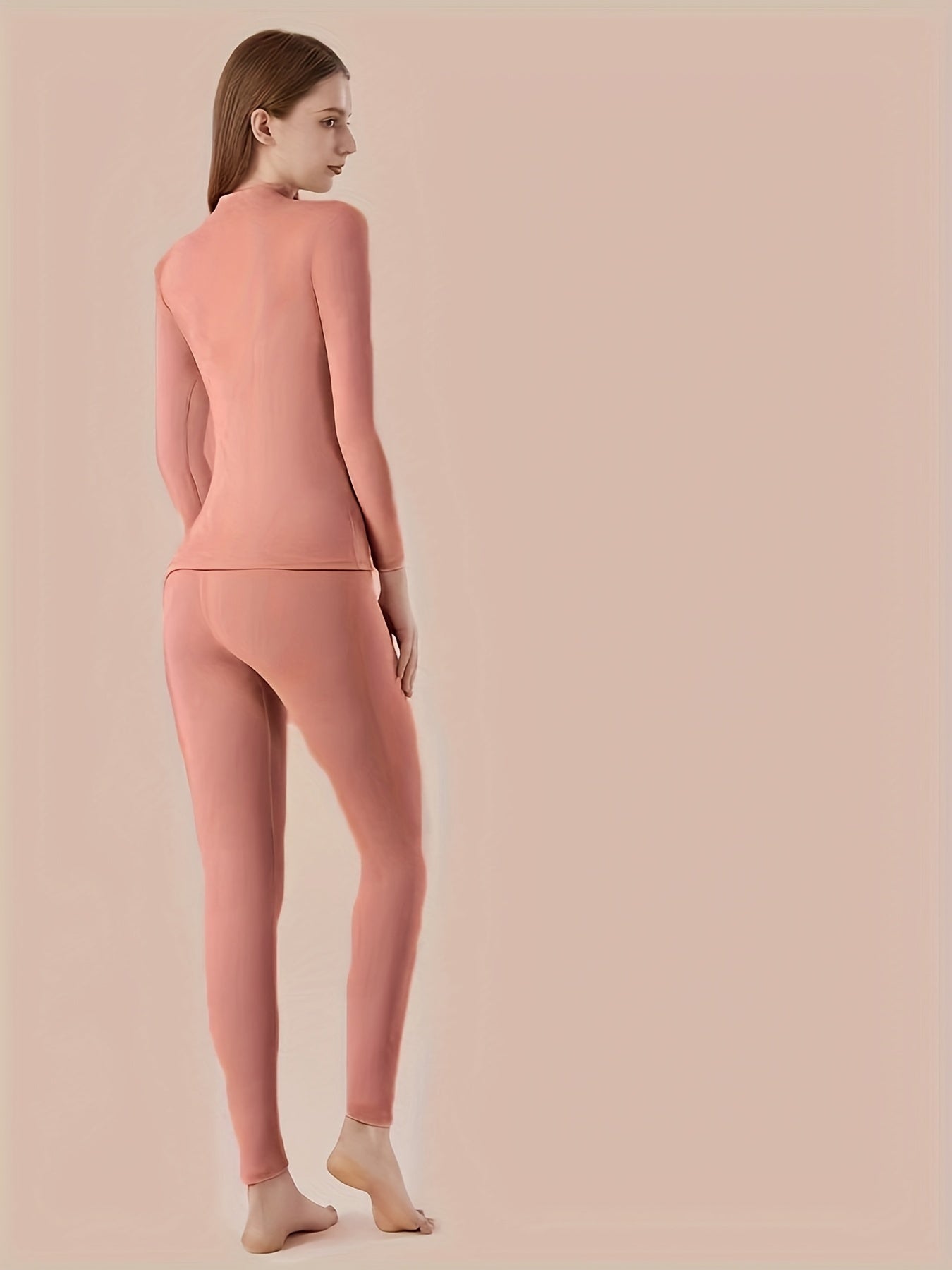 Women's Thermal Underwear Set Long Sleeve Crew Neck Tops & Pants