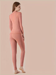 Women's Thermal Underwear Set Long Sleeve Crew Neck Tops & Pants
