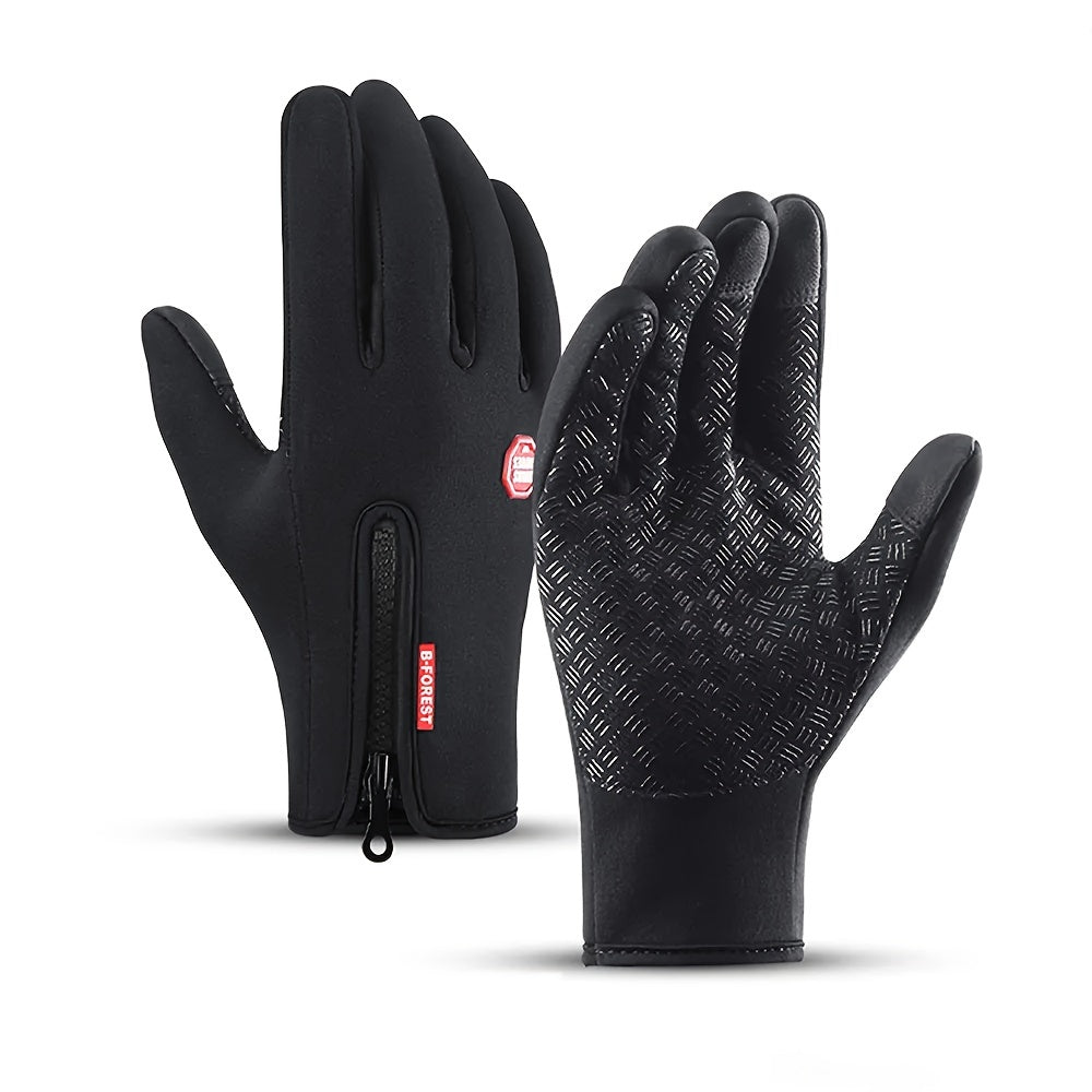 Winter Men's Gloves Touchscreen Sport Fishing Skiing Cycling Snowboard Zipper