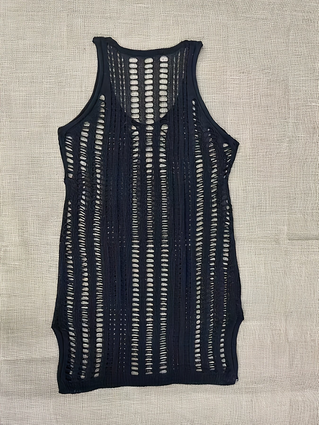 Crochet Cover Up Dress V Neck Split Hollow Out Solid Swimwear