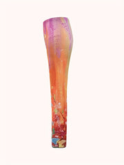 Floral Print Plus Size Sports Leggings, High Stretch Fitness Leggings