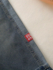 Girls Vintage Style Straight Leg Hip Hop Denim Pants