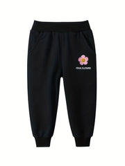 Girls' Flower Graphic Sweatpants Jogger Pants with Pockets