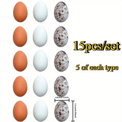 15pcs Faux Quail Eggs Beads Set Resin Artificial Eggs DIY Crafts Art Supplies
