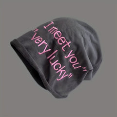 Fashionable Ear Protection Sport Beanie Hat with Embroidery