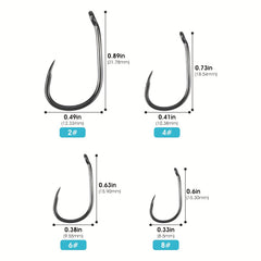 50 Rustproof Steel Fishing Rig Hooks Barbless Barb Fishing Tackle