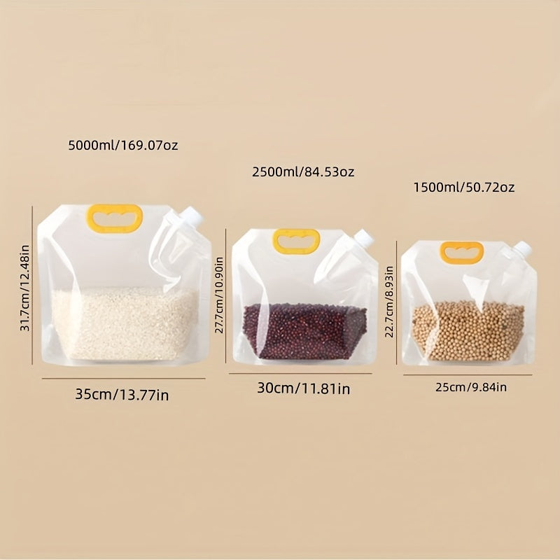 5pcs Spout Sealed Stand Up Food Storage Pouch Visual Transparent Thickened